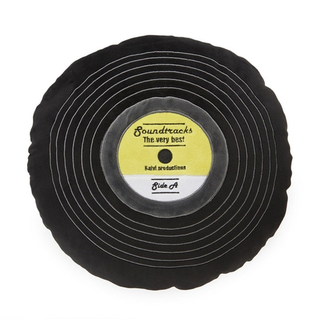 Imagem 0 de Almofada Soundtracks Balvi na Forma de Vinil Extra Suave - Preto