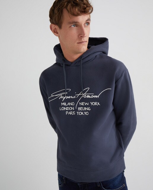 Sudadera de hombre azul logo firma · Emporio Armani · El Corte Inglés