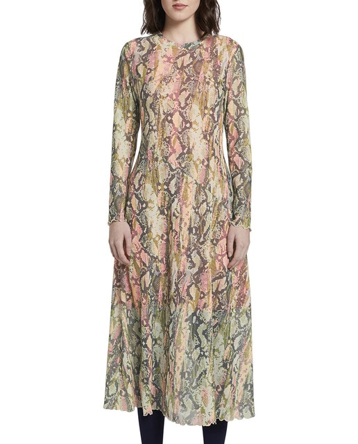 Imagen 0 de Vestido ajustado malla con estampado serpiente