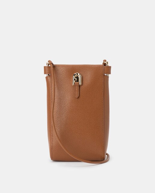 Bolso para móvil Palazzo de piel en marrón con cierre a presión · Furla ·  El Corte Inglés