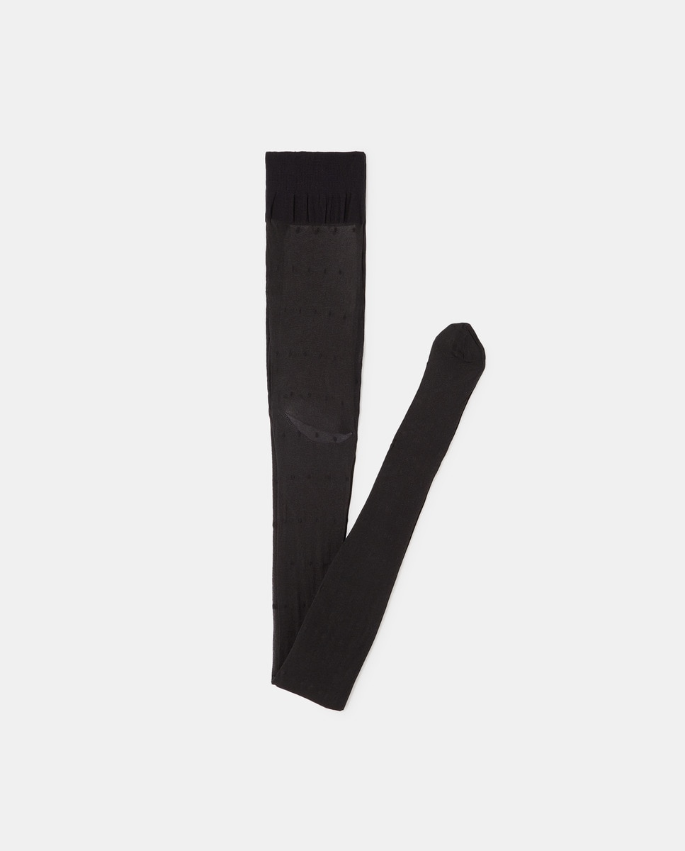 Collants 15 Deniers Platino com plumeti Preto-3