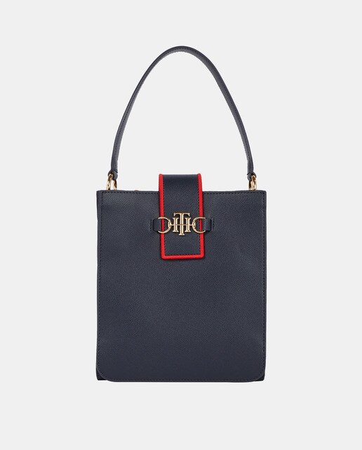 Bolso de hombro en azul marino con logotipo TH metalizado dorado · Tommy  Hilfiger · El Corte Inglés
