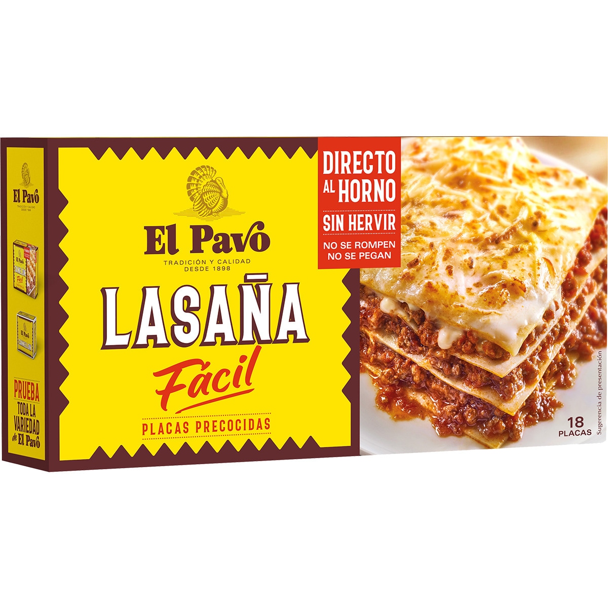 lasaña fácil 18 placas precocidas directa al horno caja 200 g