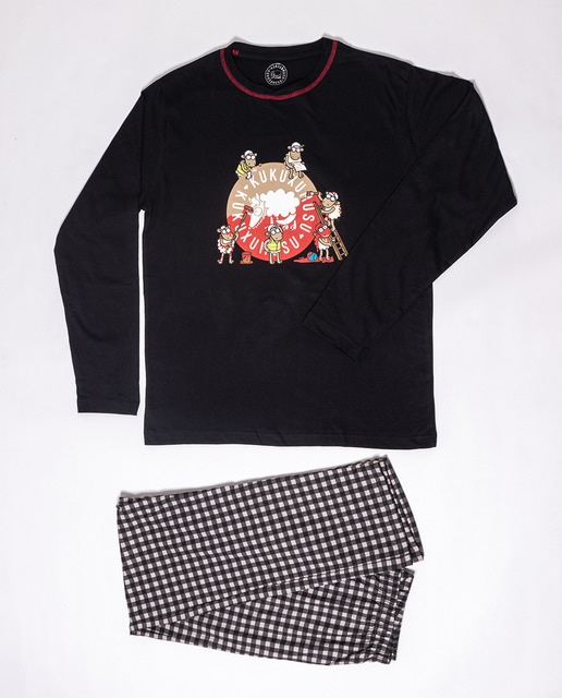 Pijama de hombre largo negro · KUKUXUMUSU · El Corte Inglés