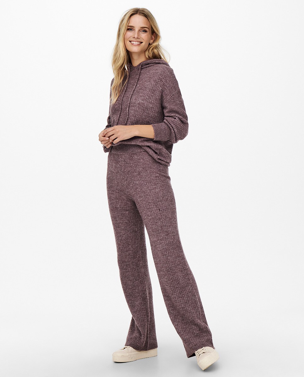 Pantalón de mujer de punto de corte ancho. · jdy · El Corte Inglés
