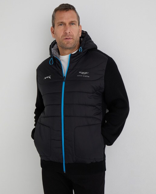 Chaqueta de hombre hibrida con capucha negra Aston Martin tallas grandes ·  Hackett · El Corte Inglés
