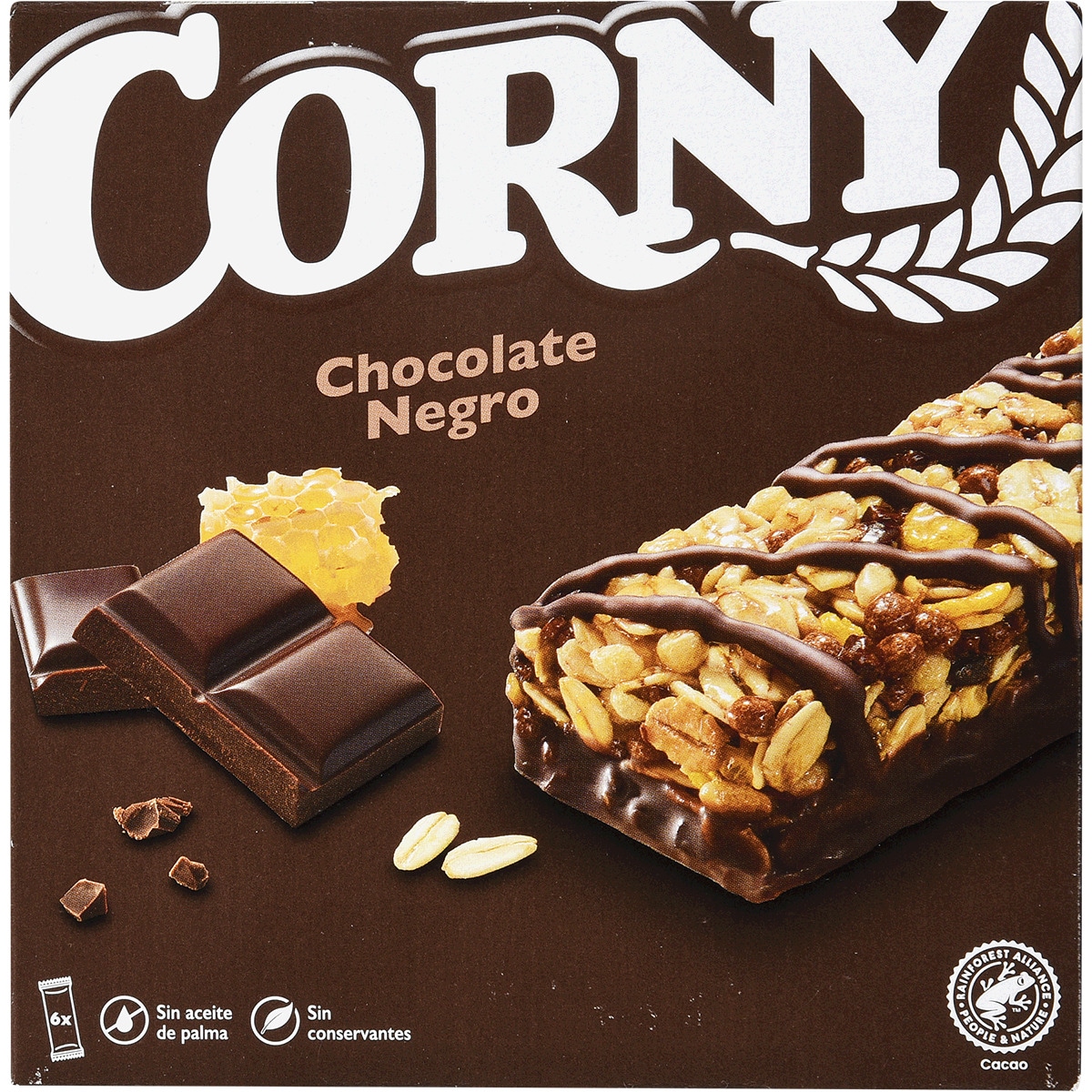 Barras de Cereais com Chocolate Preto Pack 6 unidades embalagem 150 g