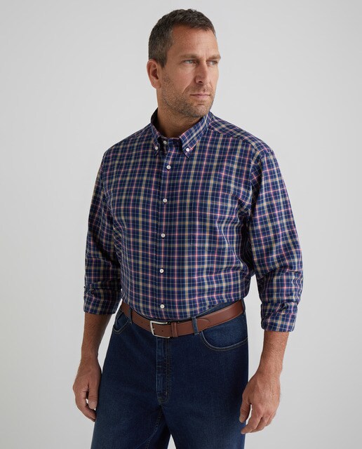 Camisa sport de hombre classic de cuadros azul tallas grandes · Mirto · El  Corte Inglés