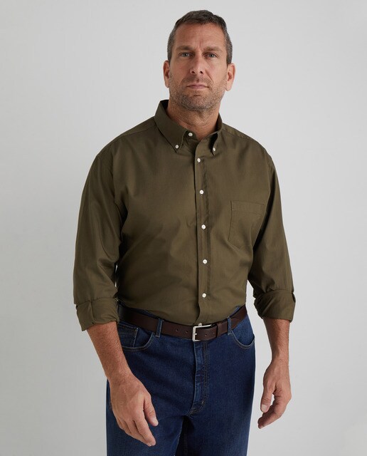Camisa sport de hombre classic lisa kaki tallas grandes · Mirto · El Corte  Inglés