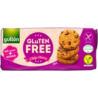 Bolachas com Pepitas de Chocolate Chip Choco Vegetariano sem Adição de Açúcar e sem Glúten embalagem 130 g - Gullón