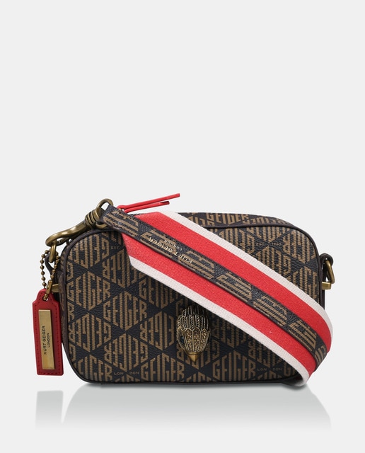 Bandolera mini en marrón con estampado de logos all over · Kurt Geiger · El  Corte Inglés