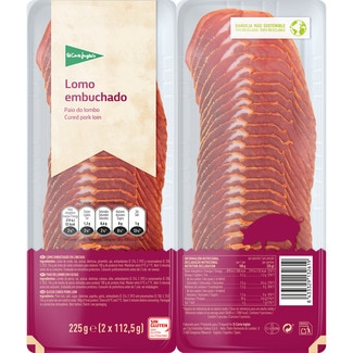 lomo embuchado en lonchas sin gluten sin lactosa pack 2 x 112,5 g envase 225 g - El Corte Ingles