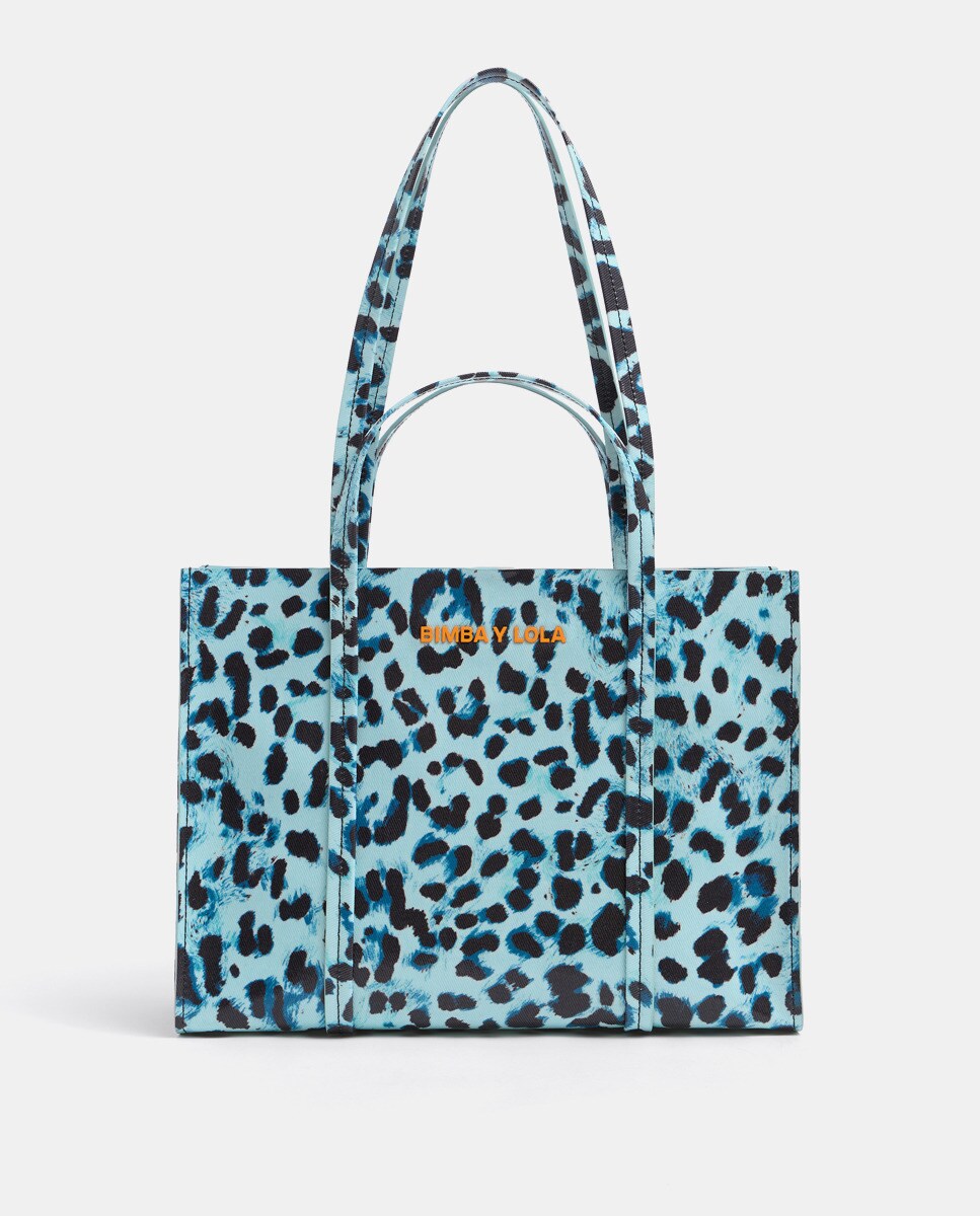 Bolso shopper grande con animal print en tonos azules · Bimba y Lola · El  Corte Inglés