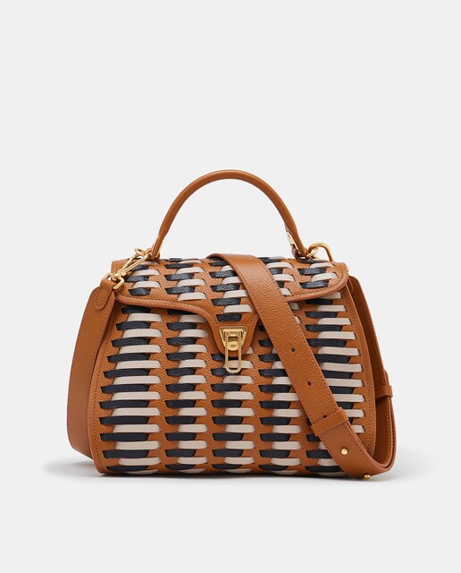 Bolso de mano Marvin Infilature de piel en marrón con detalles multicolor ·  Coccinelle · El Corte Inglés