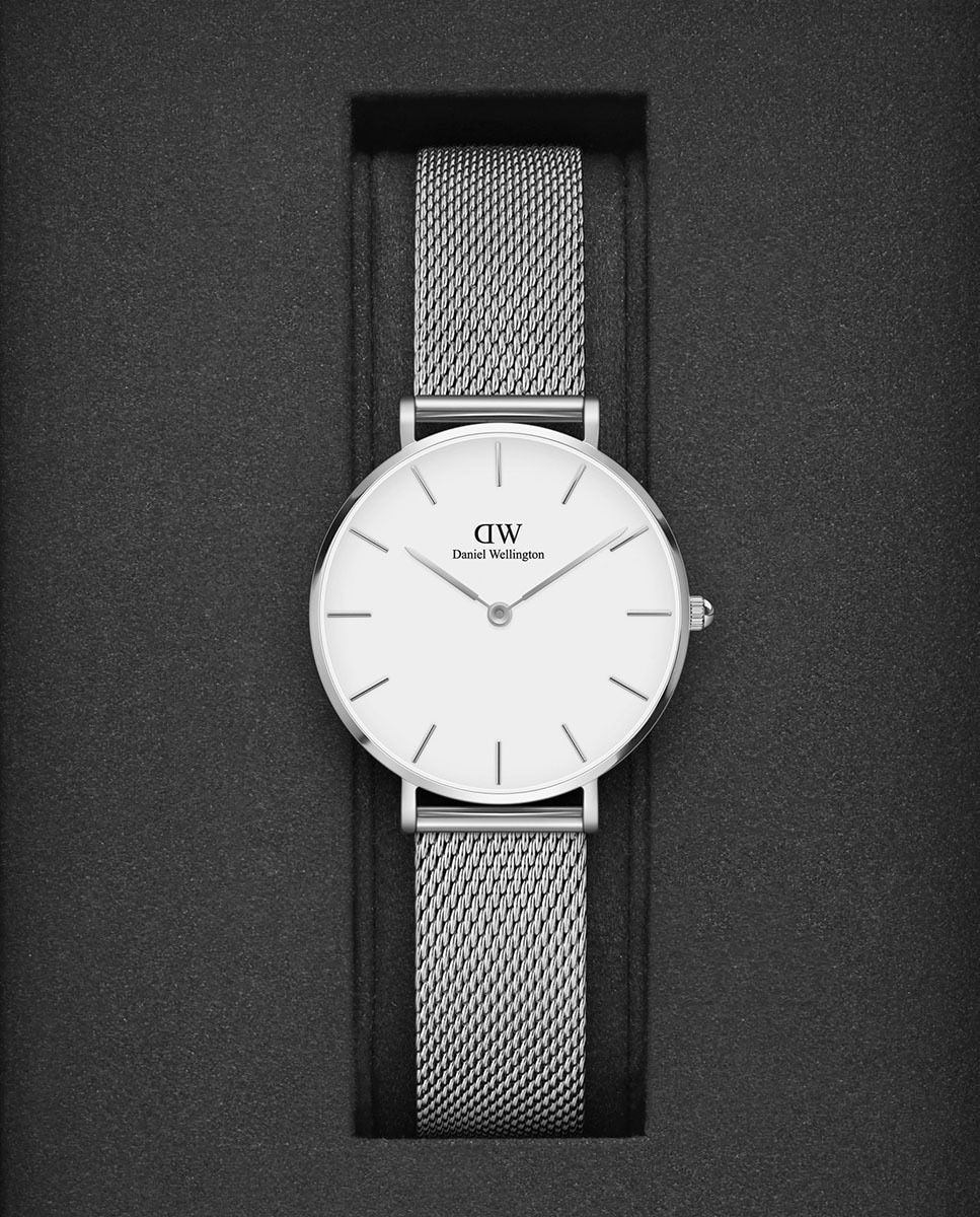 Relógio Petite Mesh DW00100164 de Malha de Aço Prata-5