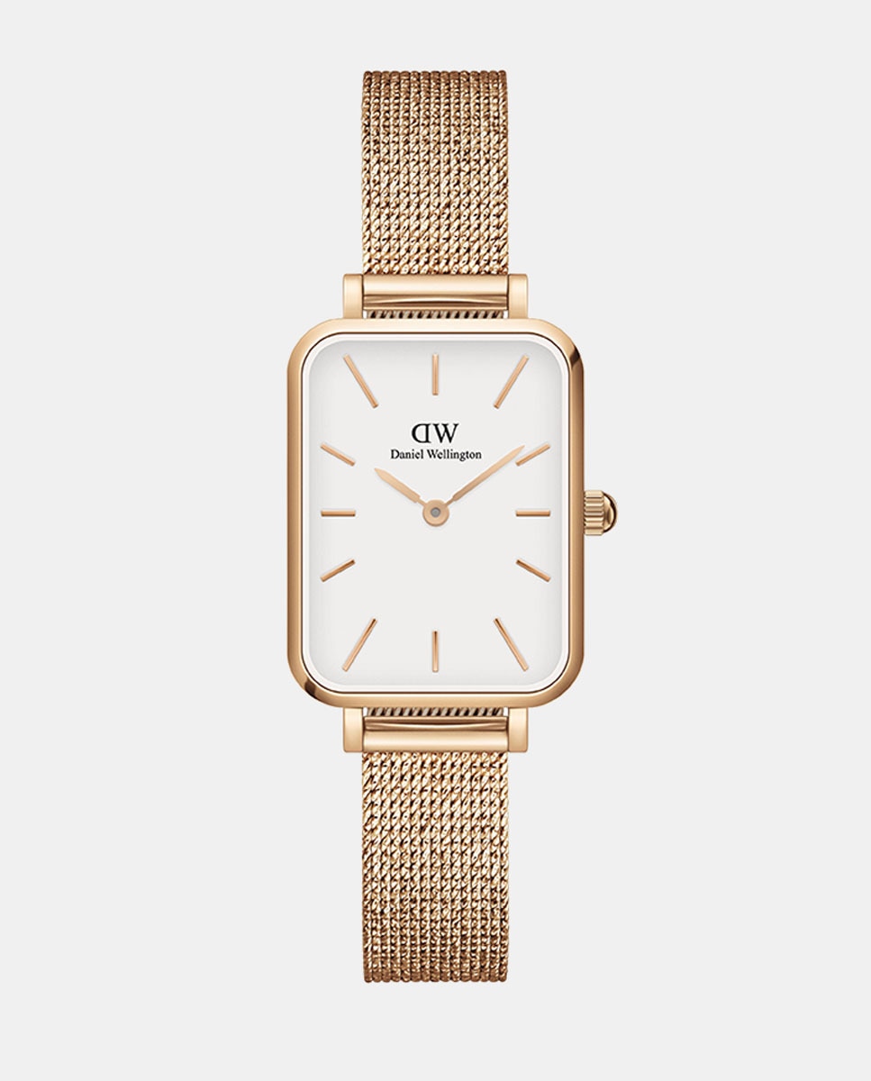 Imagem 0 de Relógio Quadro DW00100431 de Malha de Aço - Dourado Rosa