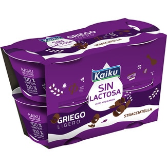 sin lactosa griego ligero stracciatella sin gluten pack 4 unidades 90 g - Kaiku