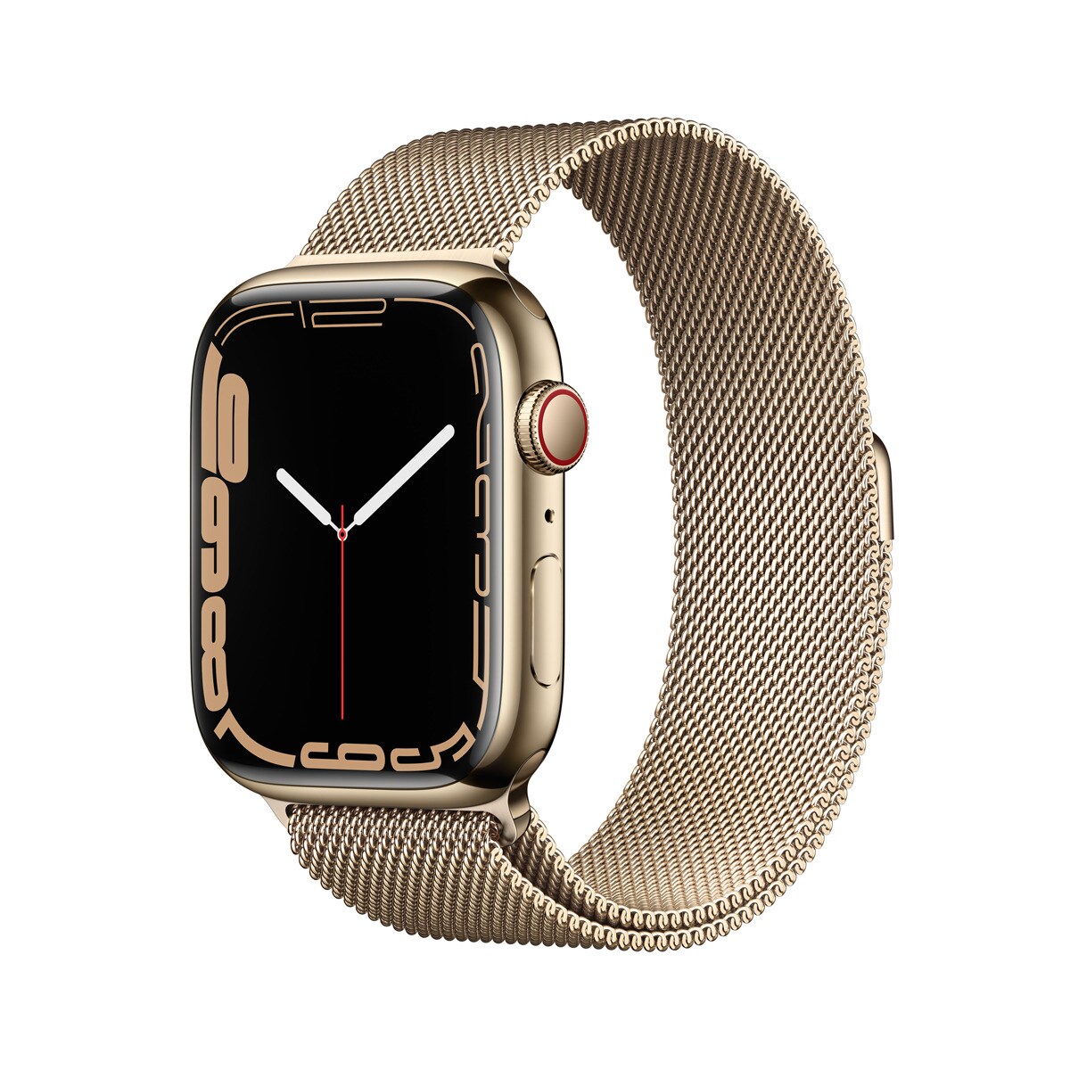 Apple Watch Series 7 GPS + Cellular, 41mm Caja de acero inoxidable en color  oro - Correa Milanese Loop Color Oro · El Corte Inglés