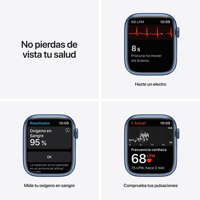 Apple Watch Series 7 GPS + Cellular, 45mm Caja de aluminio en azul - Correa  deportiva Azul Abismo · El Corte Inglés