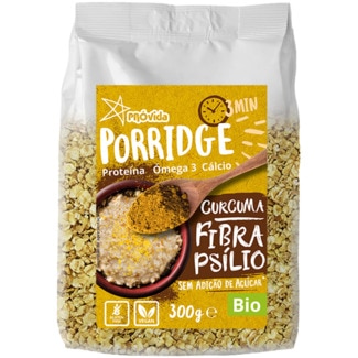 Papas de Aveia Porridge Curcuma Fibra Psílio sem Adição Açúcar Vegan Biológico sem Glúten embalagem 300 g - Próvida