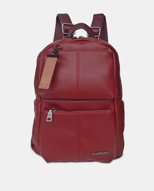 Mochila en burdeos con bolsillos exteriores · Torrens · El Corte Inglés
