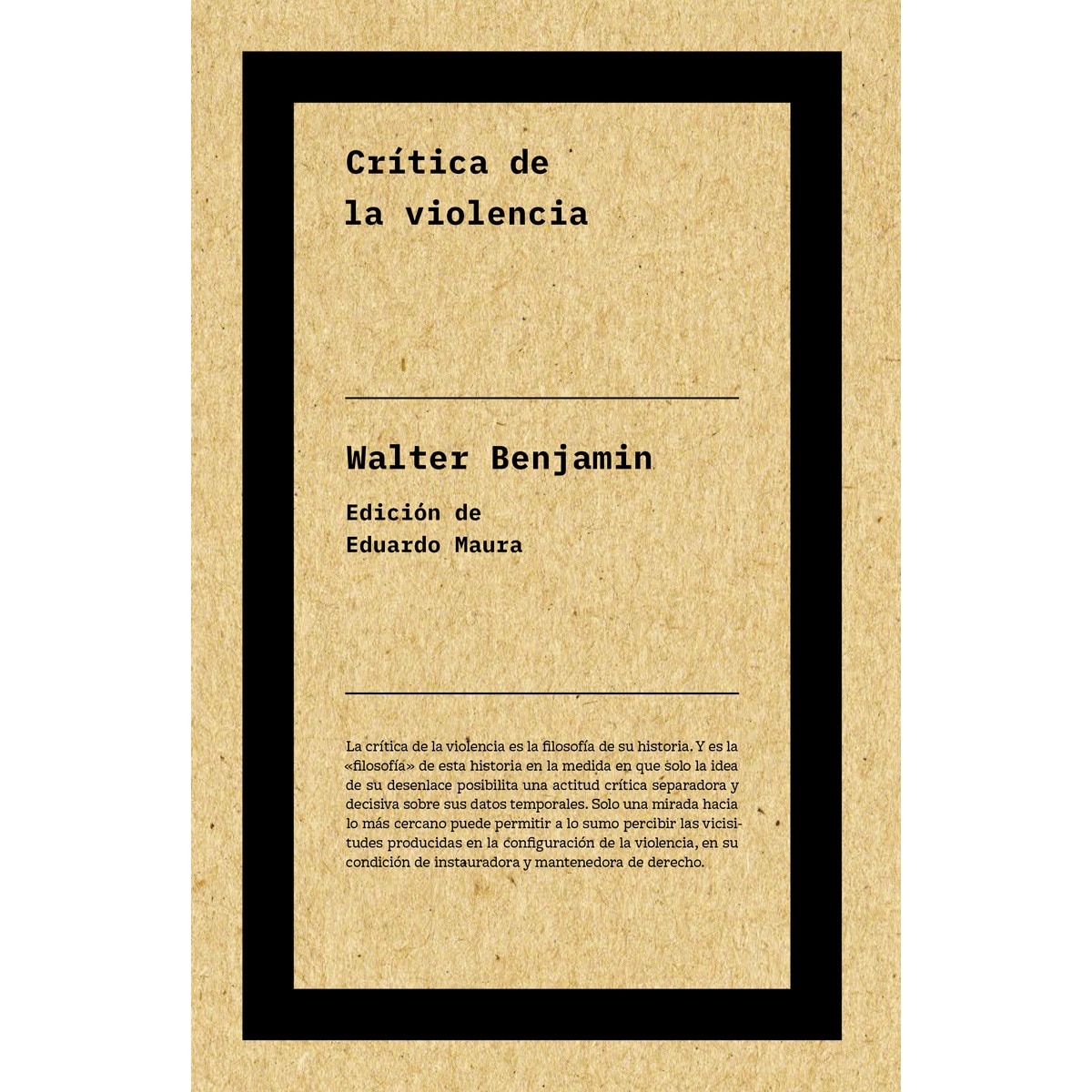 Crítica de la violencia (Capa mole com abas) 1