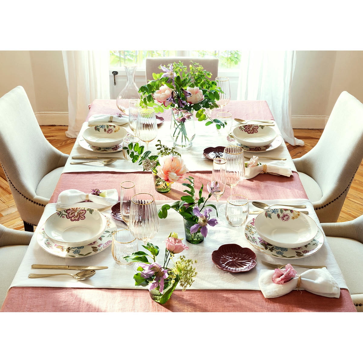 Sillón tapizada en lino Olivia Beige-7