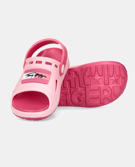 Sandalias de bebé niña en rosa con tira trasera con logo · Tommy Hilfiger ·  El Corte Inglés