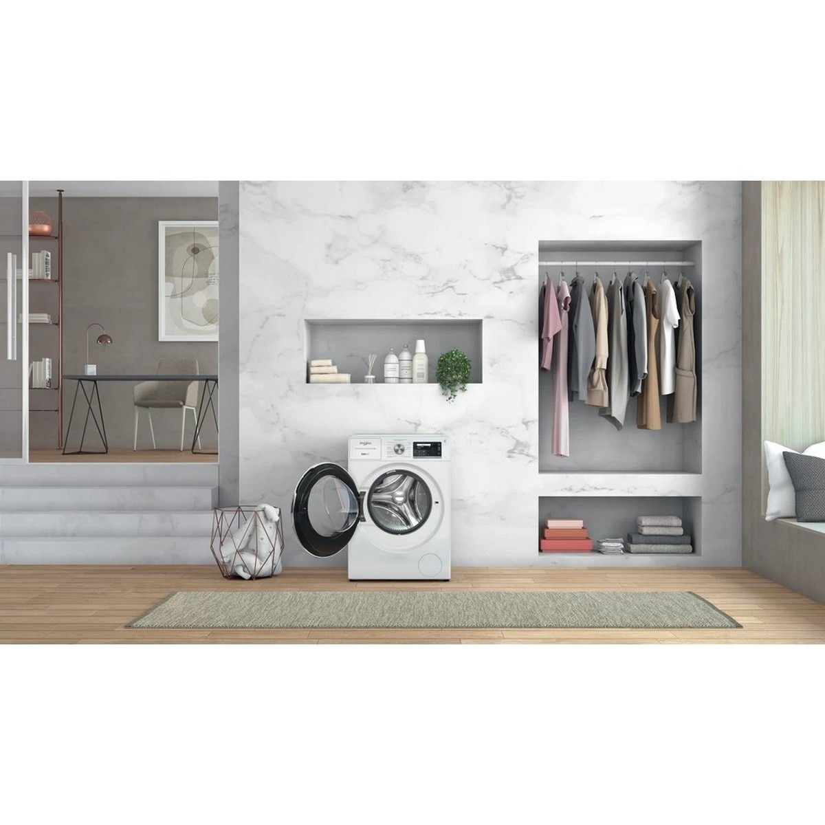 Máquina de Lavar Roupa Whirlpool W8 W946WR SPT Carga Frontal e Tecnologia 6º Sentido, de 9 Kg e de 1400 rpm - Branco Branco-6