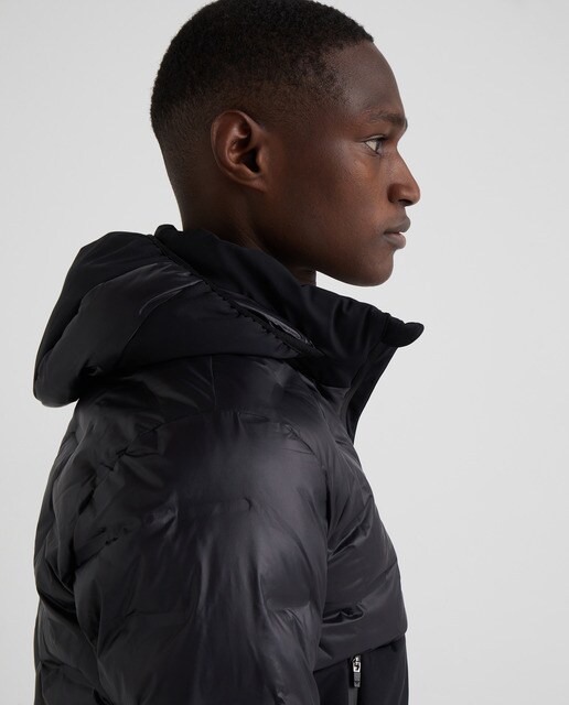 Armani Exchange CHAQUETA LARGA NEGRA DE DENIM DESGASTADO | Tienda A|X