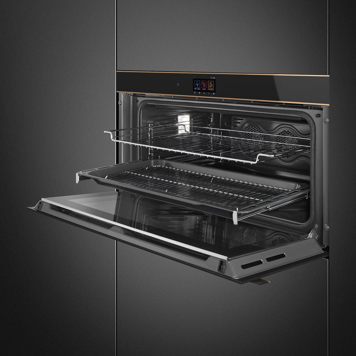 Horno compacto multifunción Smeg pirolítico - SFPR9604TNR Negro / Cobre-6