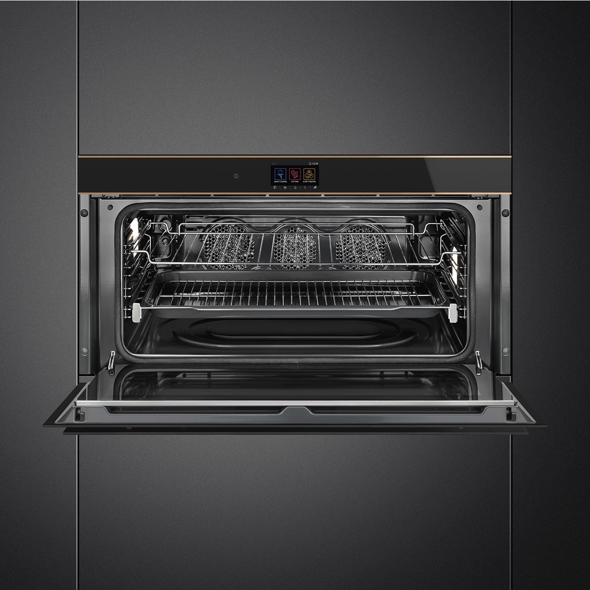 Horno compacto multifunción Smeg pirolítico - SFPR9604TNR Negro / Cobre-5