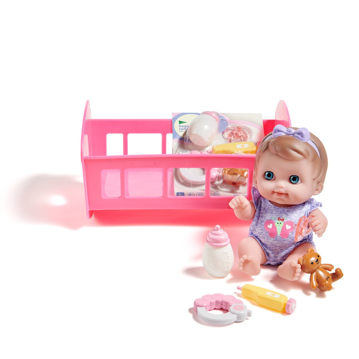 Boneca de bebé com berço 22,5 Cm El Corte Inglés 1
