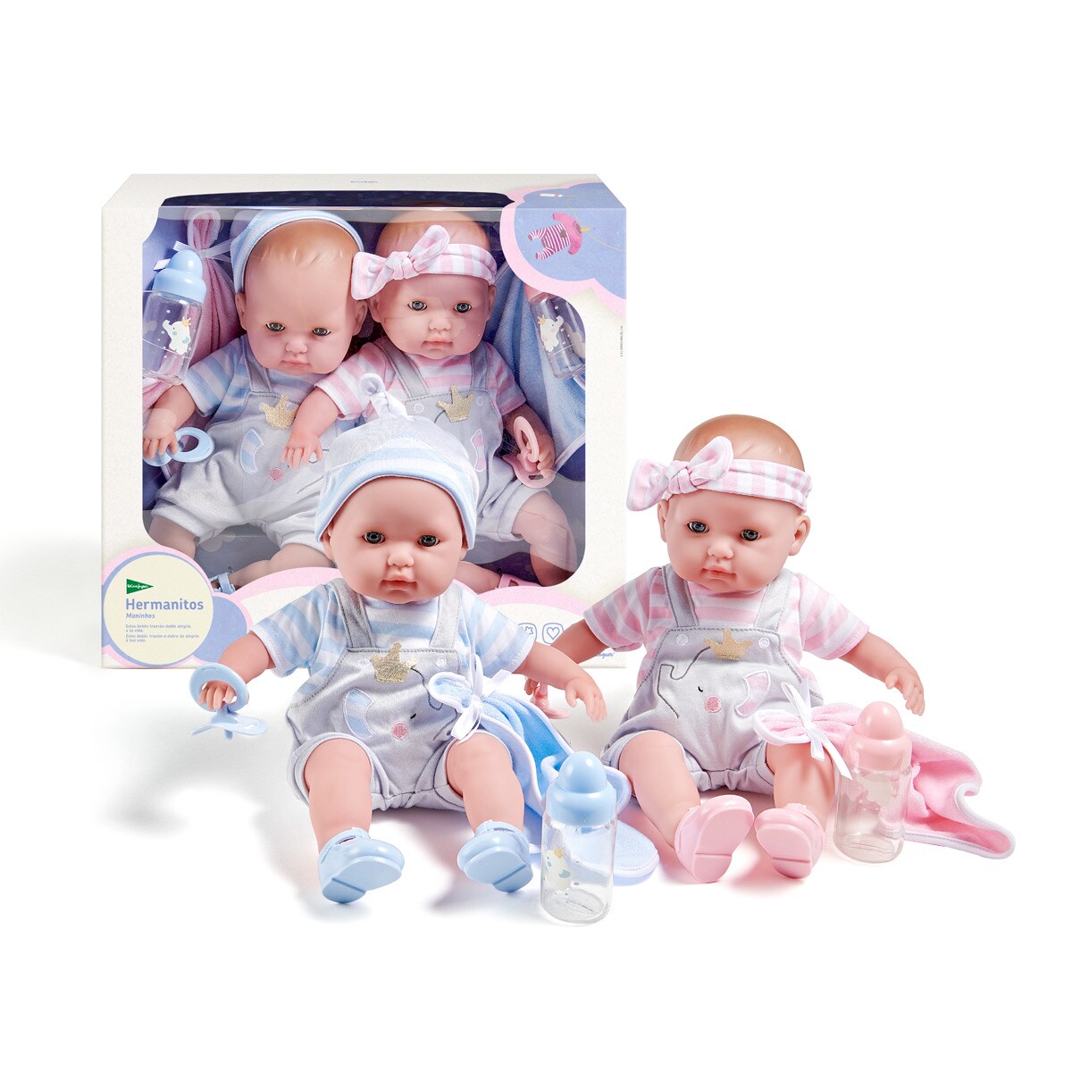 Muñecos bebé niño y niña con ropita y accesorios Hermanitos El Corte Inglés 1