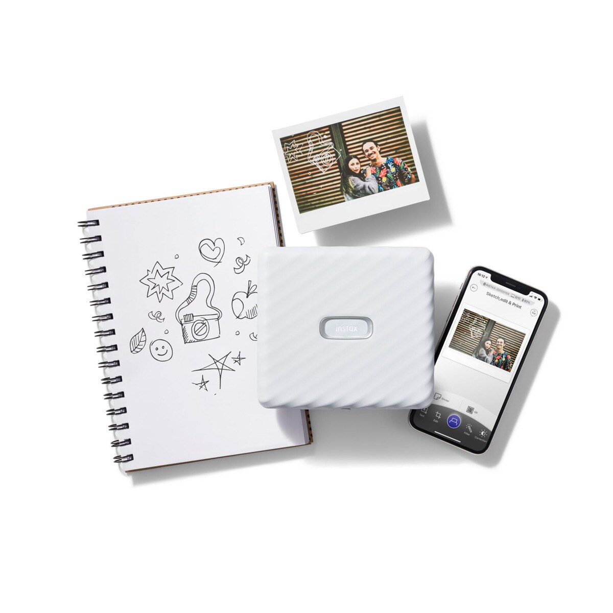 Impressora Fotográfica Fujifilm Instax Link Wide Branco cinza-2