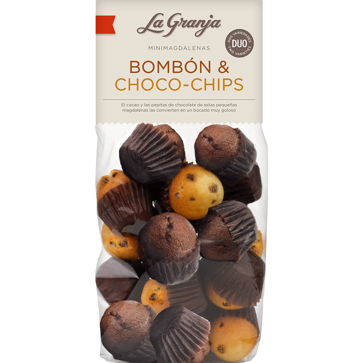 magdalenas mini bombón y choco-chips bolsa 250 g