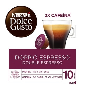 Café Doppio Expresso Intensidade 10 embalagem 16 cápsulas - Nescafé Dolce Gusto