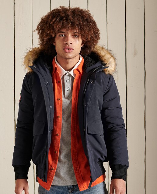 Cazadora de hombre de tipo bomber Everest con capucha y cremallera ·  Superdry · El Corte Inglés