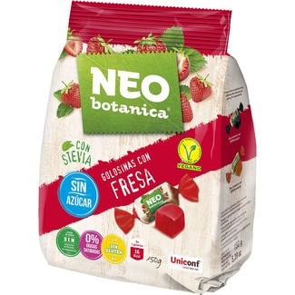 golosinas con fresa sin azúcar, con stevia y sin gluten envase 150 g - Neo Botanica