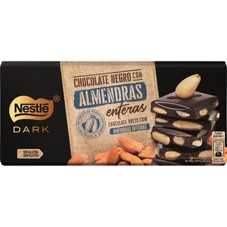 chocolate negro con almendras enteras sin gluten tableta 150 g - Nestle Dark