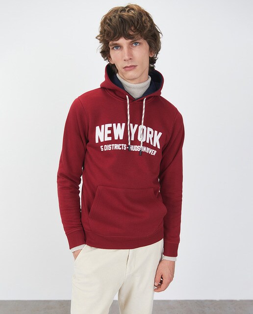 Sudadera de hombre roja con capucha · Sfera · El Corte Inglés