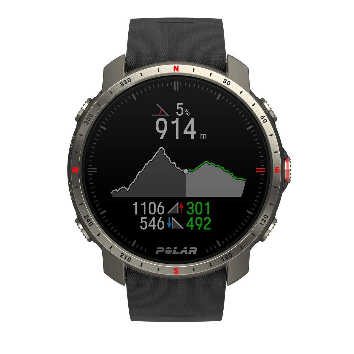 Relógio smartwatch Polar Grit X Pro Zafiro Titan Tamanho M-L Polar Preto/Titânio-4