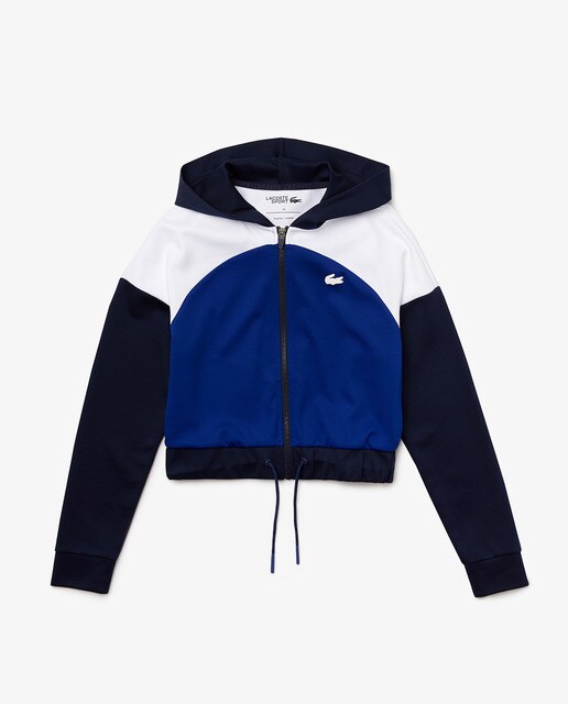 Sudadera de mujer con capucha en algodón ecológico con cremallera. · Lacoste  · El Corte Inglés