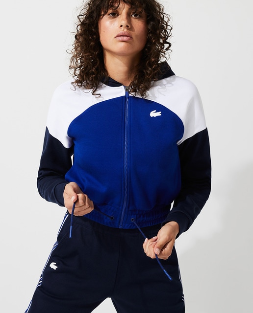 Sudadera de mujer con capucha en algodón ecológico con cremallera. · Lacoste  · El Corte Inglés