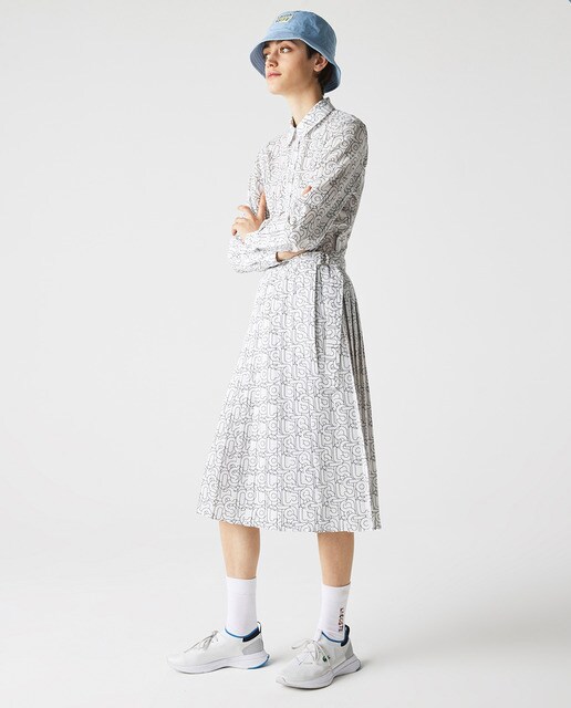 Falda midi plisada de corte fluido con estampado. · Lacoste · El Corte  Inglés