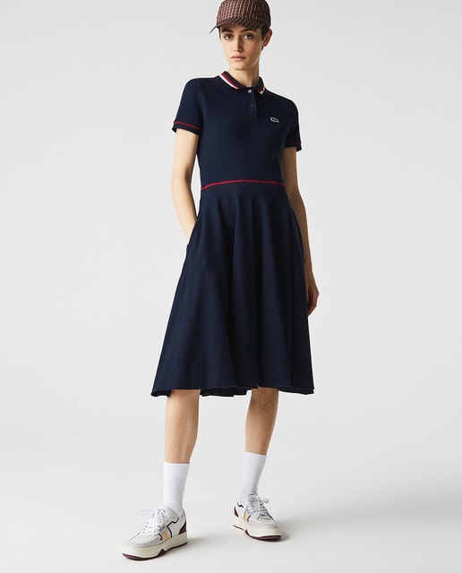 Vestido polo en piqué de algodón ecológico, manga corta y cuello polo dos  botones. · Lacoste · El Corte Inglés