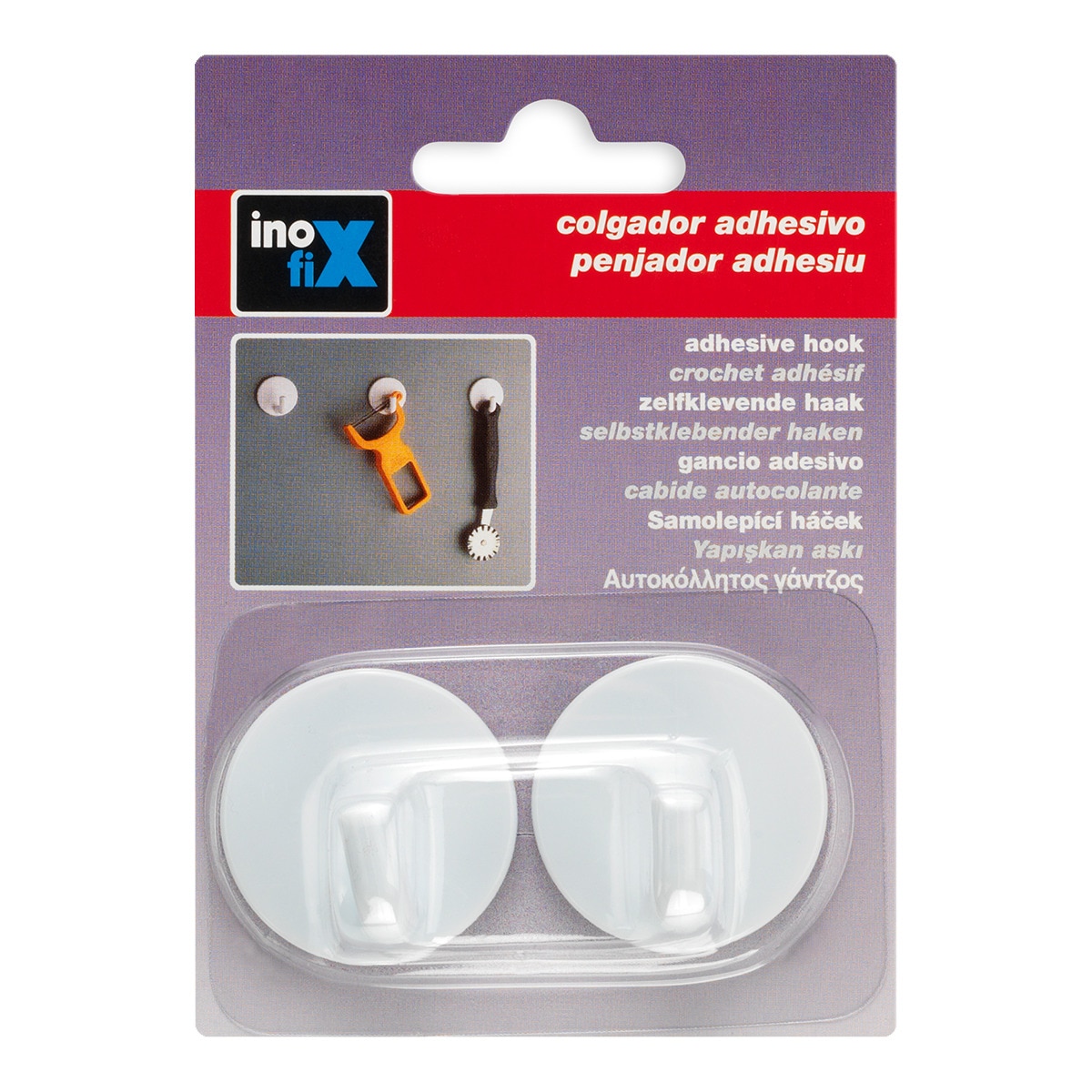 Colgador Adhesivo Simple Circle - 2 Uds Blanco-3