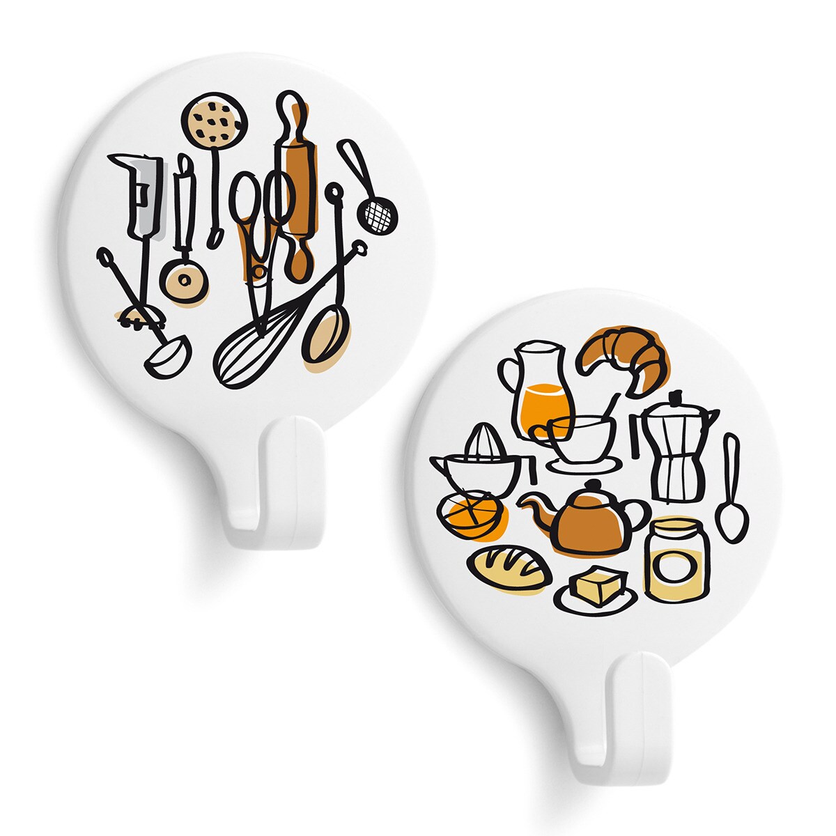 Colgador Adhesivo Circular Decorado Kitchen - 2 Uds 1