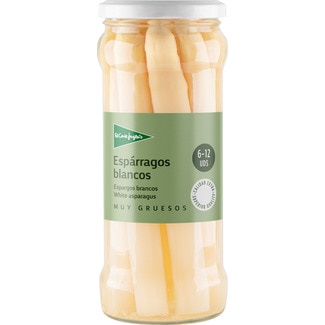 espárragos blancos extra muy gruesos 6-12 piezas frasco 325 g neto escurrido - El Corte Ingles