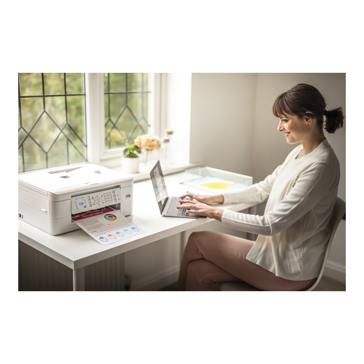 Impresora Multifunción tinta Brother MFC-J1010DW, Fax Wi-Fi Blanco-5